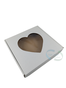 155x155x20mm BIAŁE OKIENKO SERCE 100szt