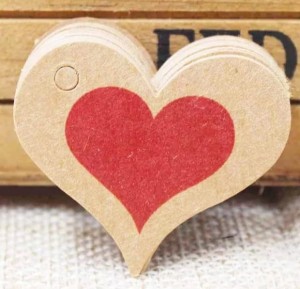 EKO kartonowe zawieszki - etykiety Serce 20szt