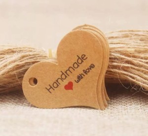 EKO zawieszki - etykiety Serce HandMade 20szt