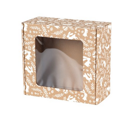 Pudełko fasonowe z okienkiem 200x200x100 mm z białym nadrukiem WIELKANOC.png