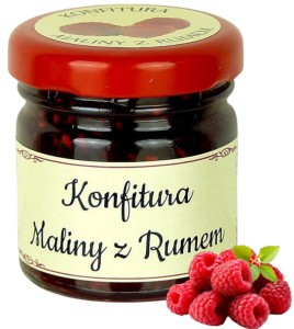 KONFITURA MALINY Z RUMEM 40g konfitura do HERBATY na prezent
